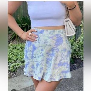 Zara tie dye print mini skirt satin